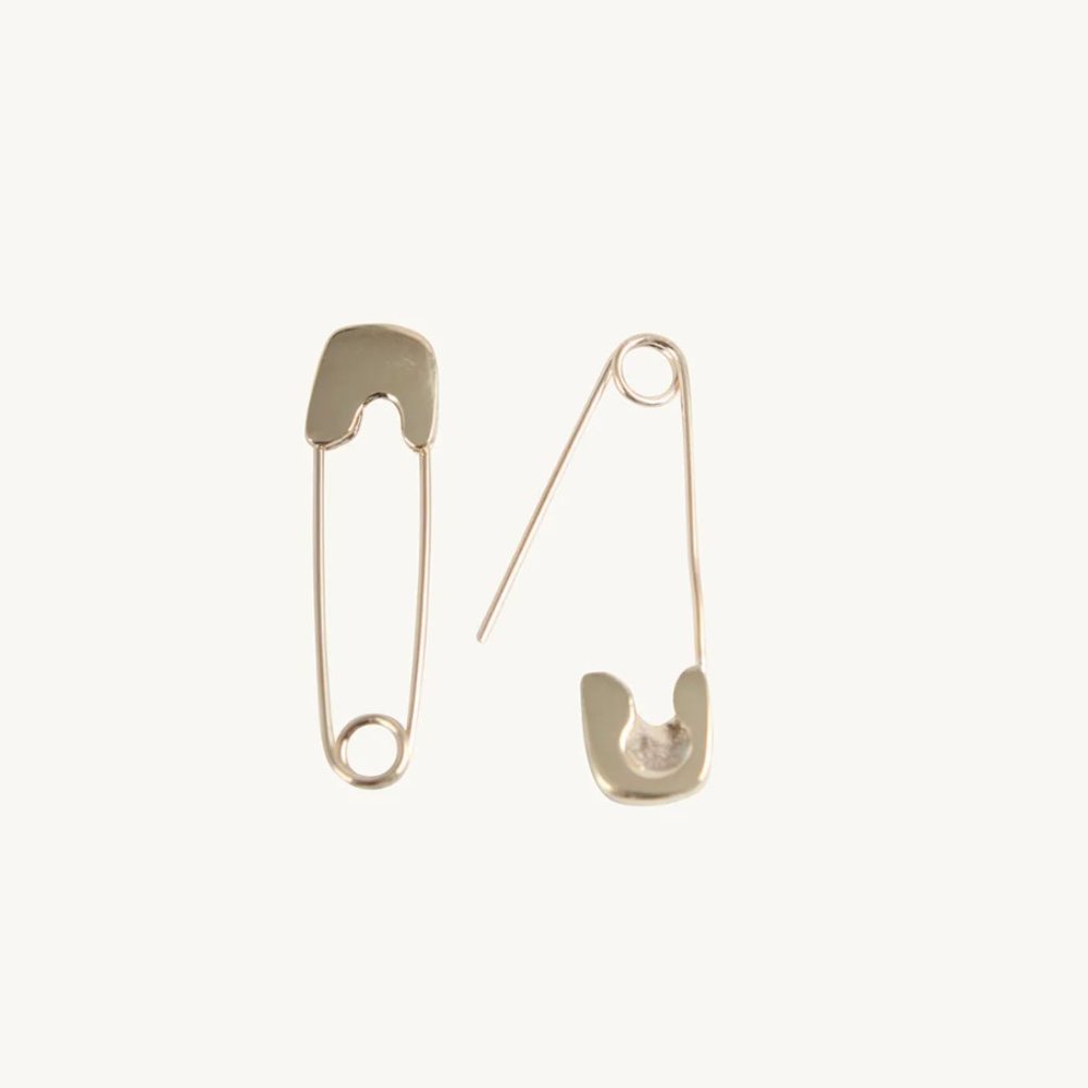 Catbird Gold Safety Pin Earring (Single)